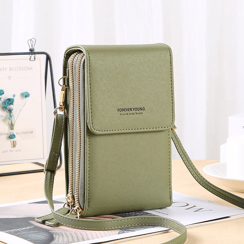 Women 6.5 Inch Touch Screen Bag RFID Clutch Bag Card Bag Large Capacity Multi-Pocket Crossbody Phone Bag - MRSLM