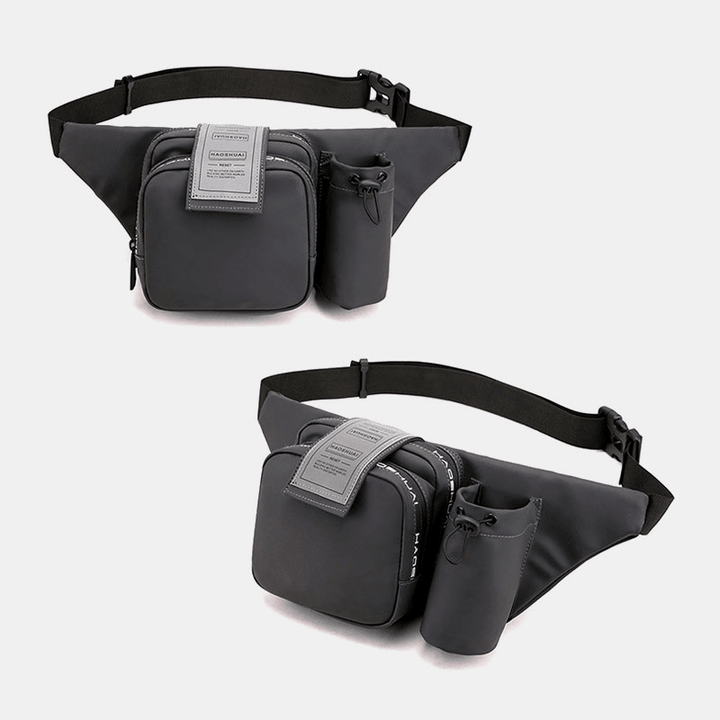 Men Casual Bottle Solid Bum Bag Sling Bag Shoulder Bag Chest Bag Waist Bag - MRSLM