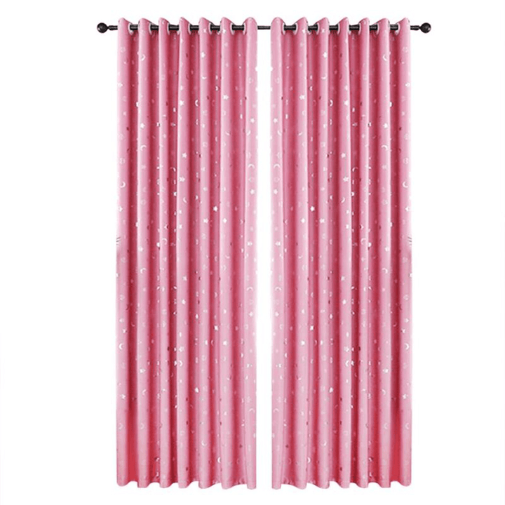 Polyester Window Curtains Moon Star Kids Child Bedroom Window Door Curtains for Living Room Home Decor - MRSLM