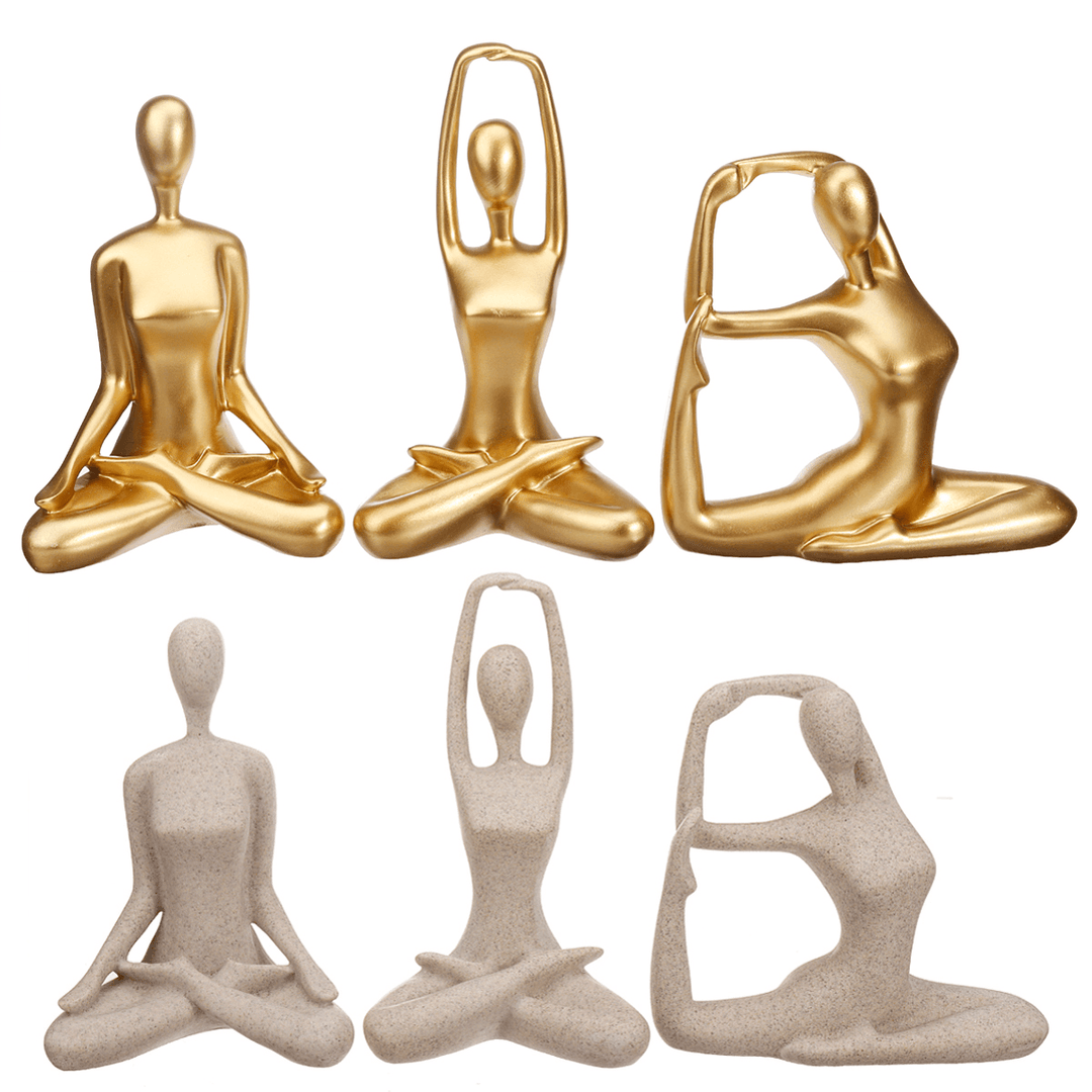 Resin Yoga Ornament Nordic Style Yoga Dancing Figure Decoration for Yoga Studios Health Halls - MRSLM