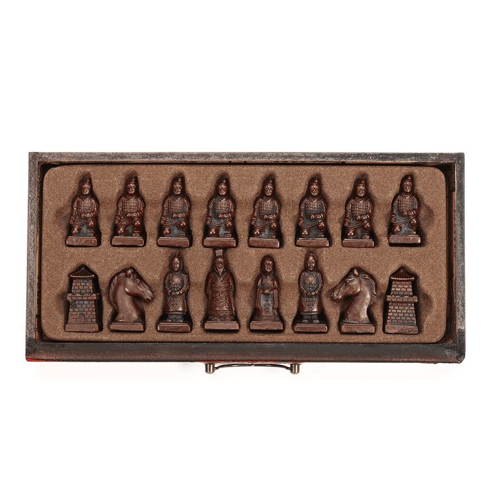 Vintage Wooden Chinese Chess Board Table Game Set Pieces Gift Toy Collectibles - MRSLM