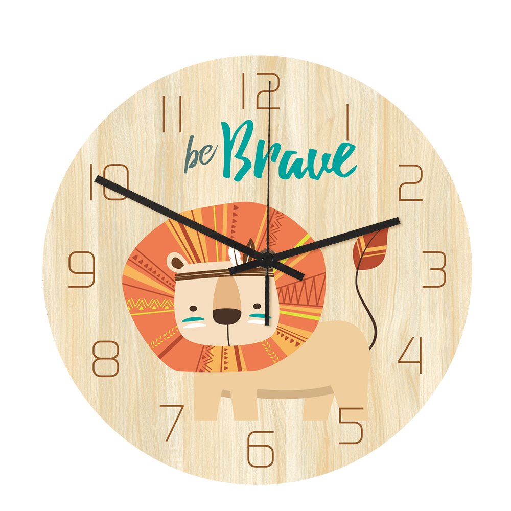 CC032 Creative Lion Pattern Wall Clock Mute Wall Clock Quartz Wall Clock for Home Office Decorations - MRSLM