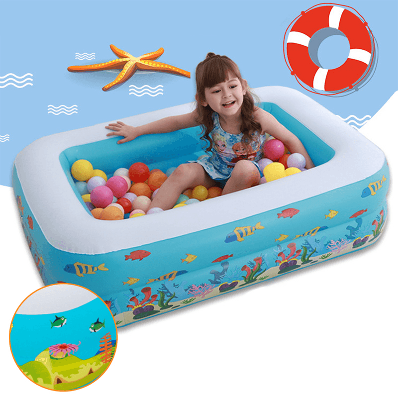 45.3X33.8X13.8'' Inflatable Swimming Pool Family Play Center Swim Baby Kids Child Backyard Garden - MRSLM