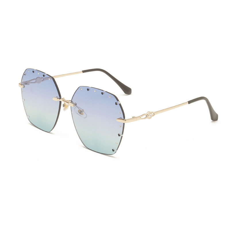 Fashion Rimless Metal Diamond Sunglasses - MRSLM