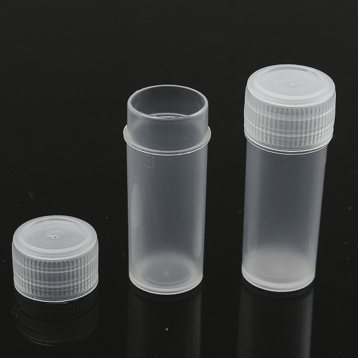 50PCS 5Ml Plastic Sample Small Bottle Vial Storage Container Test Tube for Lab - MRSLM