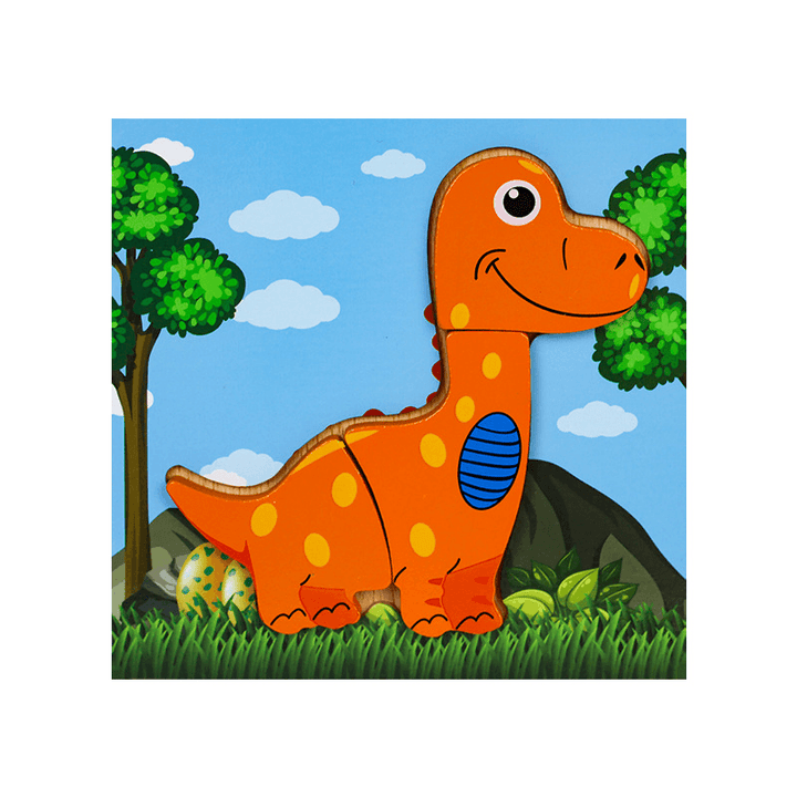 Animal Cognition Dinosaur Puzzle Wooden Toy - MRSLM