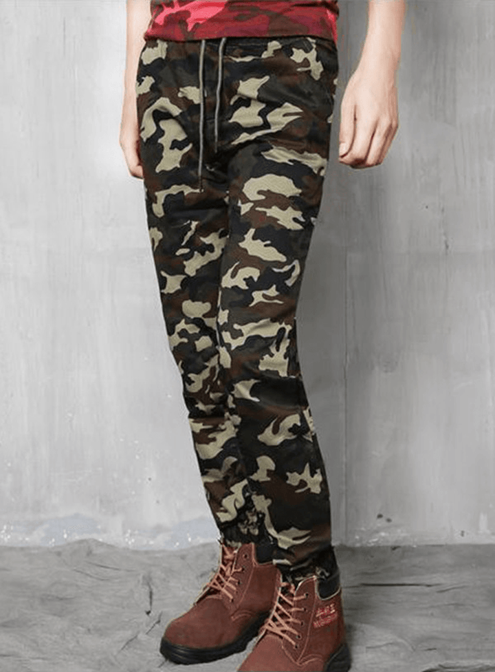 Plus Size Camouflage Outdoor Casual Pants Fashion Haren Beam Feet Trousers - MRSLM