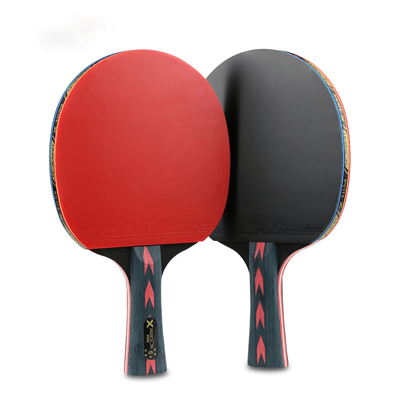 2 Pcs Table Tennis Racket Professional Wood Rubber Table Tennis Paddle Sport Equipment - MRSLM