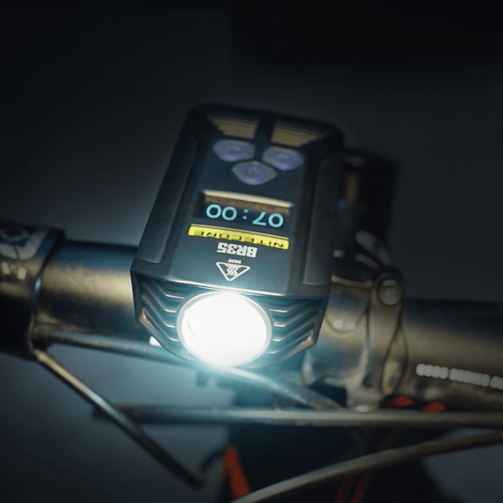 Nitecore BR35 1800LM L2 U2 OLED Display Dual Distance Beam 6800Mah Lithium Battery Bike Front Light Dual Beam Rechargeable Bike Headlight W/Remote Switch Mount Charging Cable and Cable Organizer - MRSLM