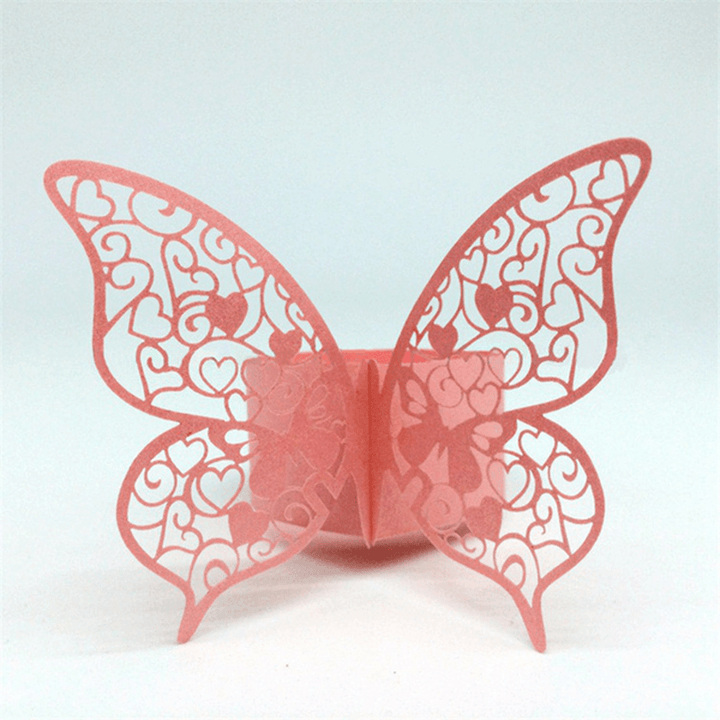 Laser Cut Butterfly Shape Napkin Rings for Dinners Lunch Tables Home Wedding Anniversray Party Decor - MRSLM