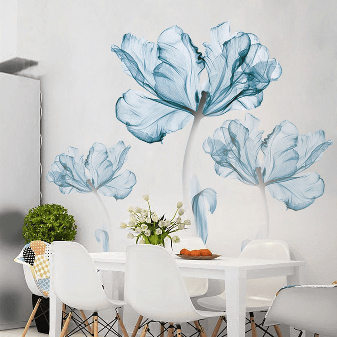 2Pcs Large Blue Flower DIY Wall Sticker Art Stickers Vinyl Quote Decal Home Decor - MRSLM