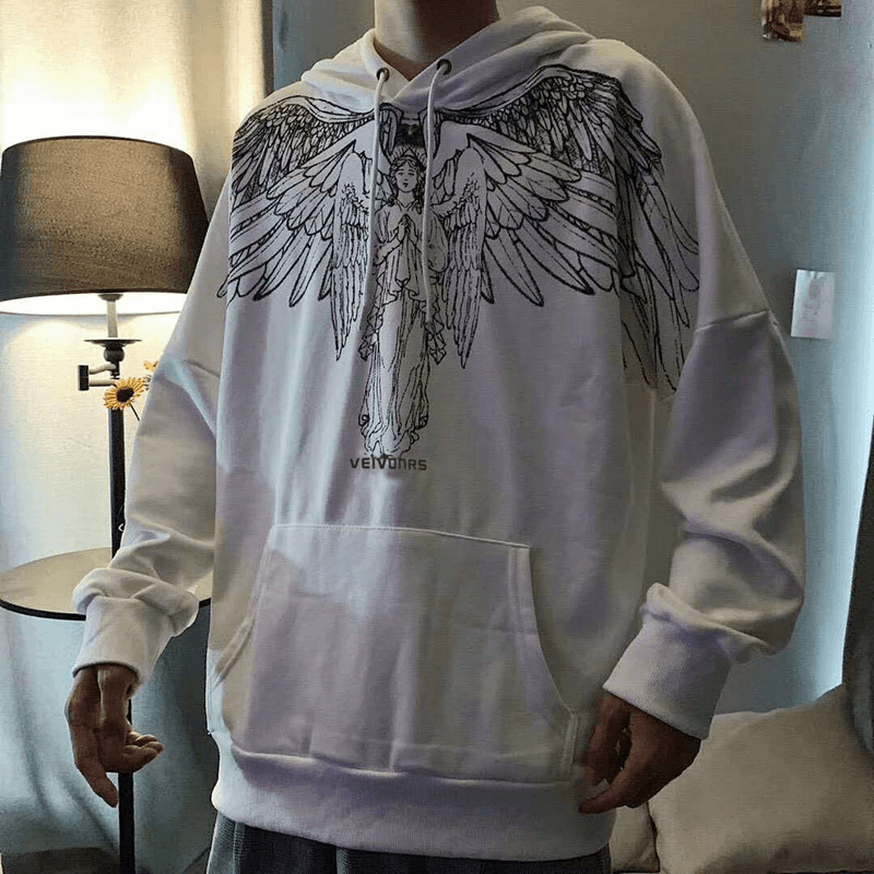 Men'S and Women'S Same Style Couple Sweater with Angel and Virgin Wings Pattern - MRSLM