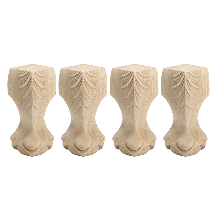 4Pcs European Style Solid Wood Carved Furniture Bracket Foot Legs Cabinet - MRSLM