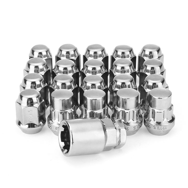 21Pcs M12X1.5Mm Locking Wheel Lock Nuts 60 Degree Tapered Security Bolts Key for Ford - MRSLM