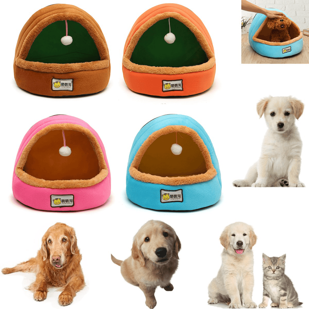 Foldable Kennel Dog Bed for Dogs Cats Animals Pet House Tent All Seasons Washable Cushion - MRSLM