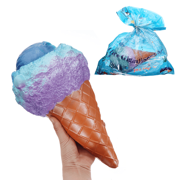 Giant Ice Cream Cone Squishy 30*16CM Huge Fruit Slow Rising with Packaging Jumbo Soft Toy - MRSLM