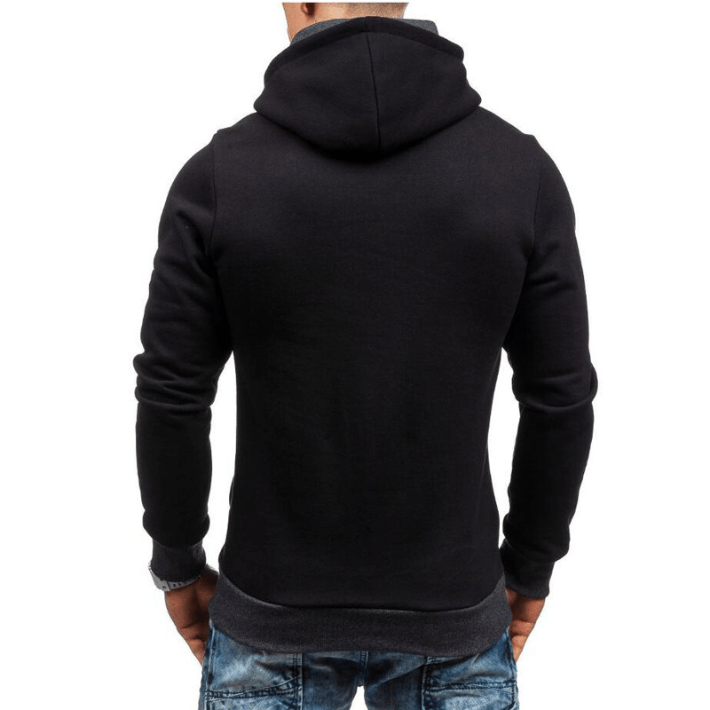 Men Zipper Dual Pockets Hooded Sweatshirt - MRSLM