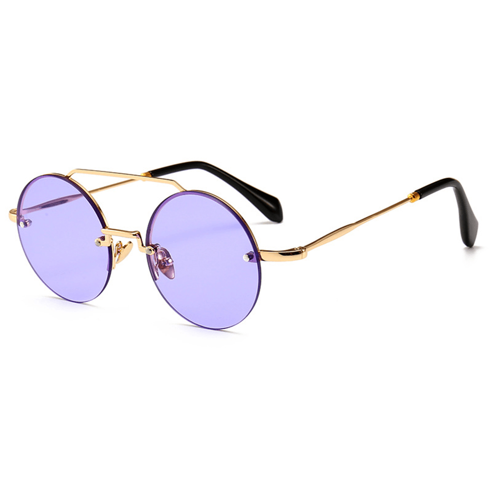 Men Women Outdoor Casual Narrow Frame Modern Retro round Sunglasses - MRSLM