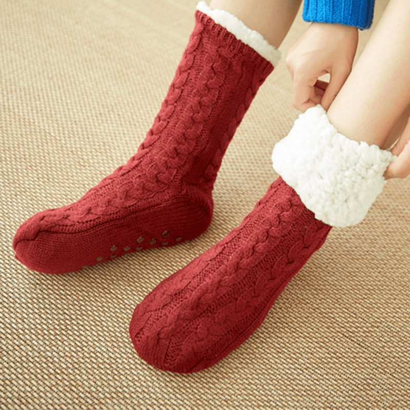 Women Winter Thickening Warm Non-Slip Middle Tube Socks - MRSLM