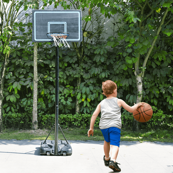 [US Direct] 2.03-3.05M Adjustable Basketball Hoops Portable Backboard Stand Basketball System Kids Adult Game Garden Patio Outdoor - MRSLM