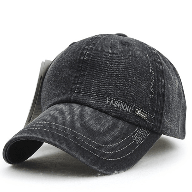 Unisex Cotton Washed Denim Baseball Cap Vintage Adjustable Golf Snapback Hat - MRSLM