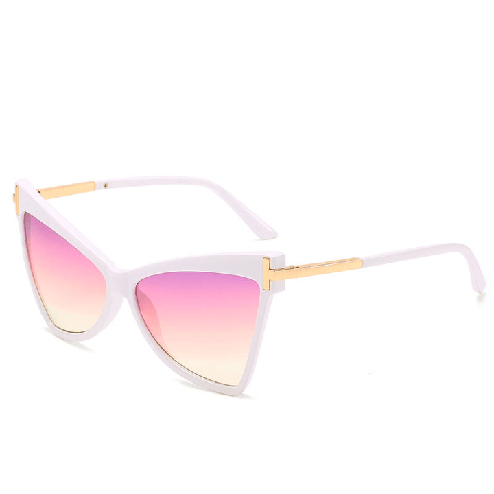 Fashion Triangle T-Shaped Ocean Color Cat Eye Glasses - MRSLM