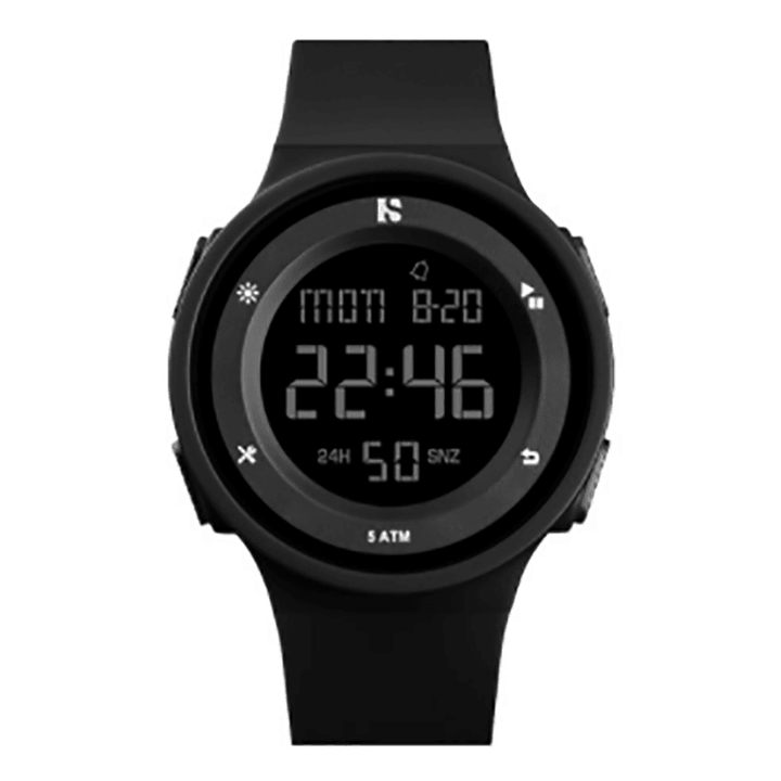Twentyseventeen Qingpai Multifunction 12/24 Hour Date Week Luminous Display Alarm Clock Stopwatch 5ATM Waterproof Men Digital Watch from Xiaomi Youpin - MRSLM
