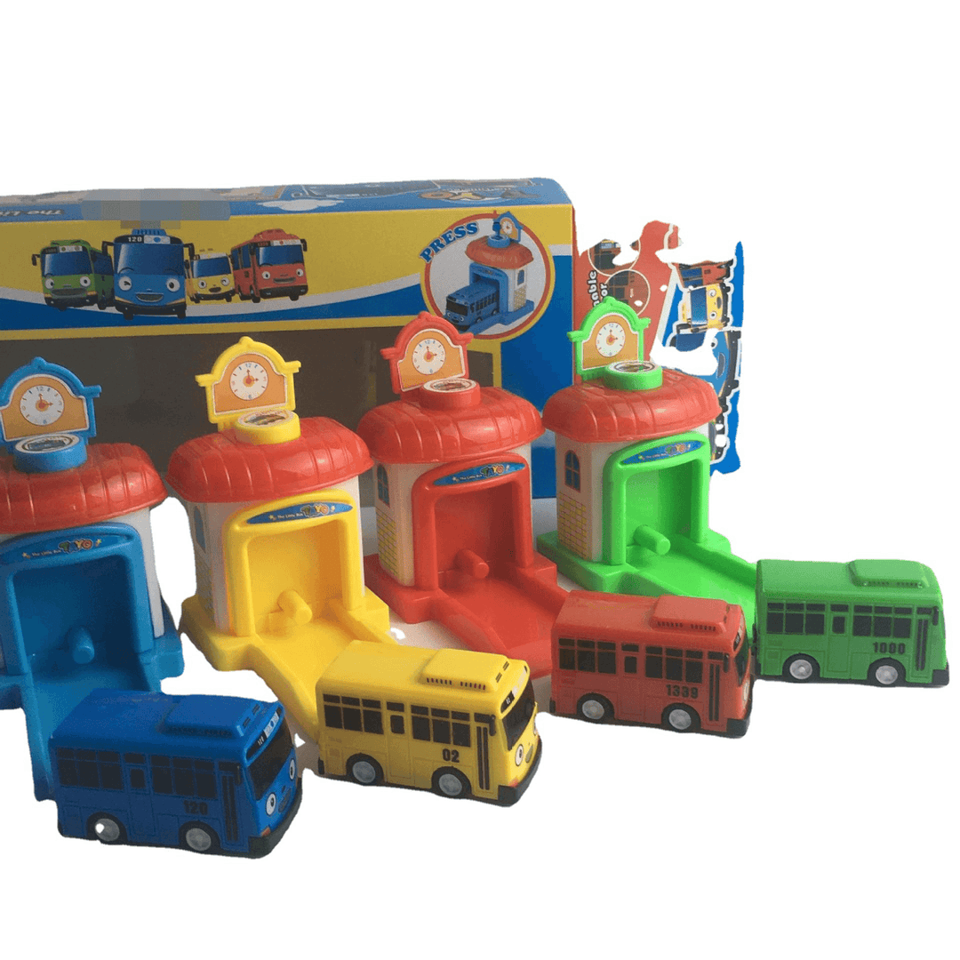 Cartoon Little Bus Pull Back Ejection Toy - MRSLM