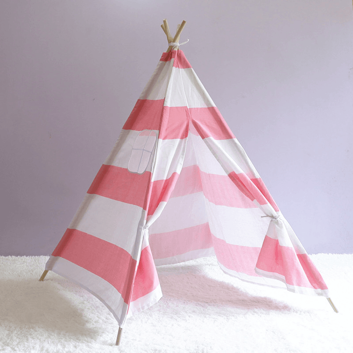 160Cm Bestgoods Miller Kids Toddler Play Tent Teepee 100% Natural Cotton Canvas Play House Children Baby Playing Sleeping Tent with Carrying Bag - MRSLM