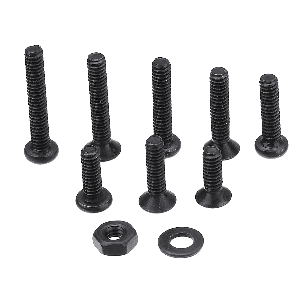 Suleve™ M2CH4 480Pcs M2 Hex Socket Button&Flat Head Screw Carbon Steel Bolt Nut Assortment - MRSLM