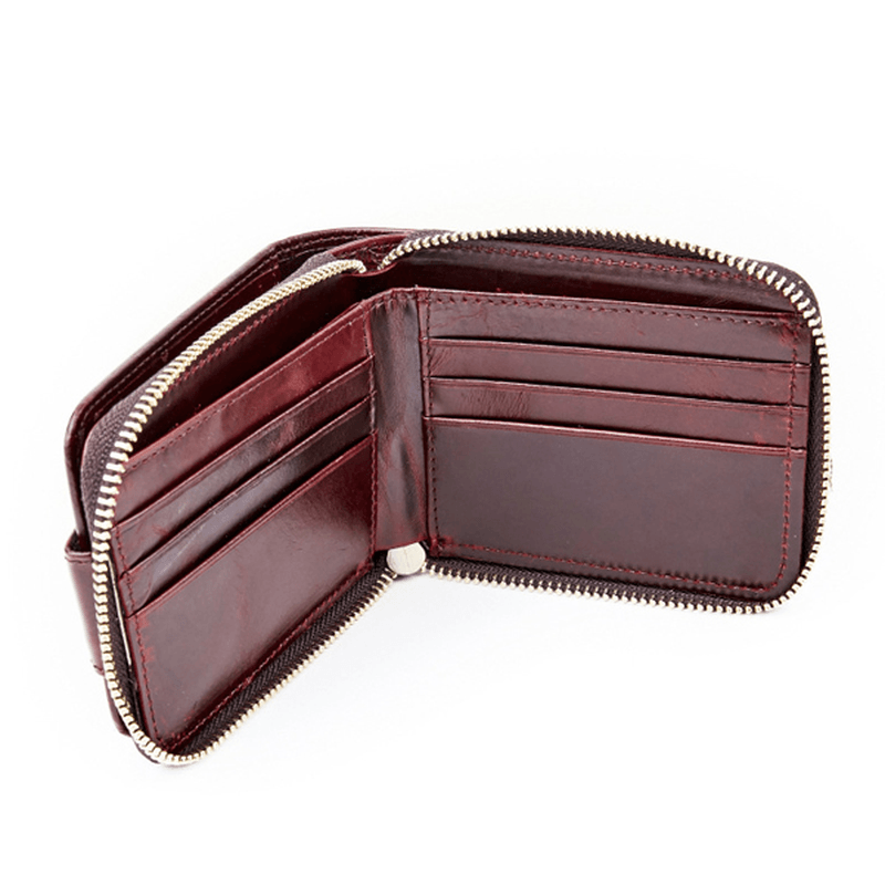 Men Genuine Leather Keys Coin Bag 16 Card Slots Wallet - MRSLM