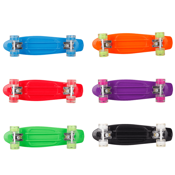 22 Inch Skateboard Mini Cruiser Board Fish Skate Board Adults Children Scooter Pastel Longboard Bearings Flash Wheel - MRSLM