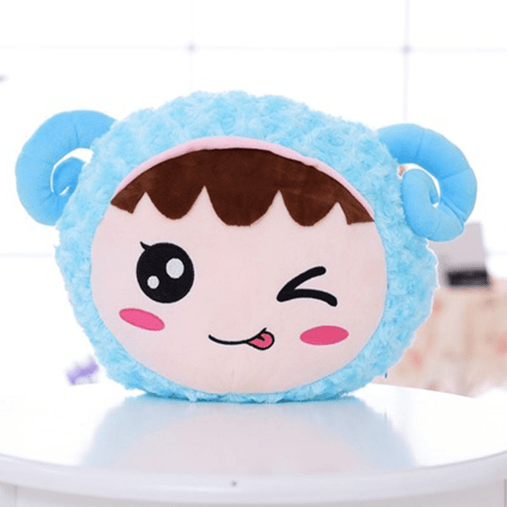 Flashing Plush Enoji Pillow Stuffed Led Light Cute Sheep Toy Luminous Pillow Colorful Animal Doll - MRSLM