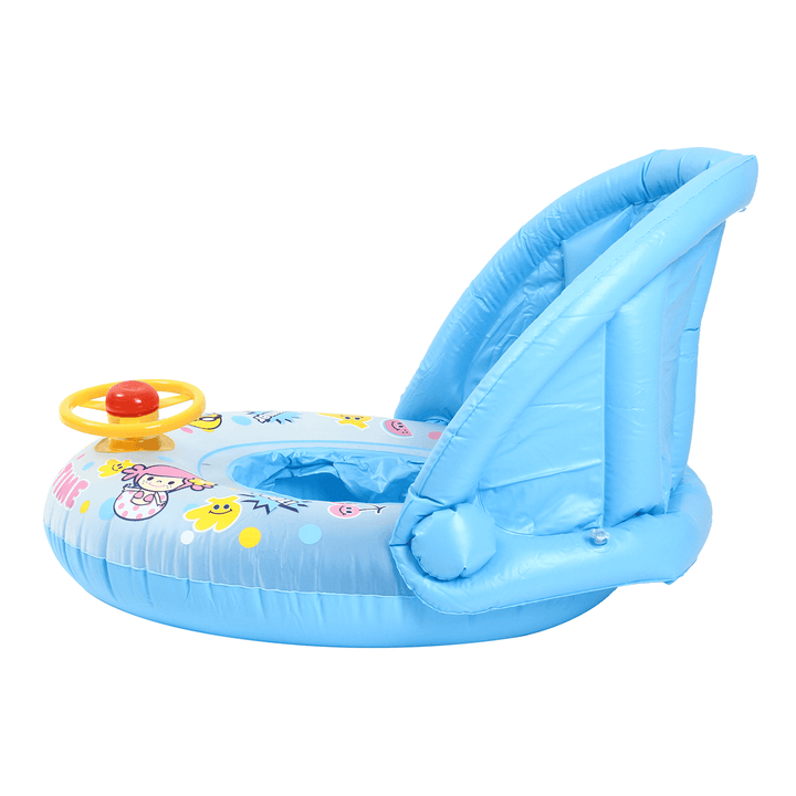 Inflatable Sunshade Baby Kids Water Float Seat Boat Swimming Ring Pool Fun - MRSLM