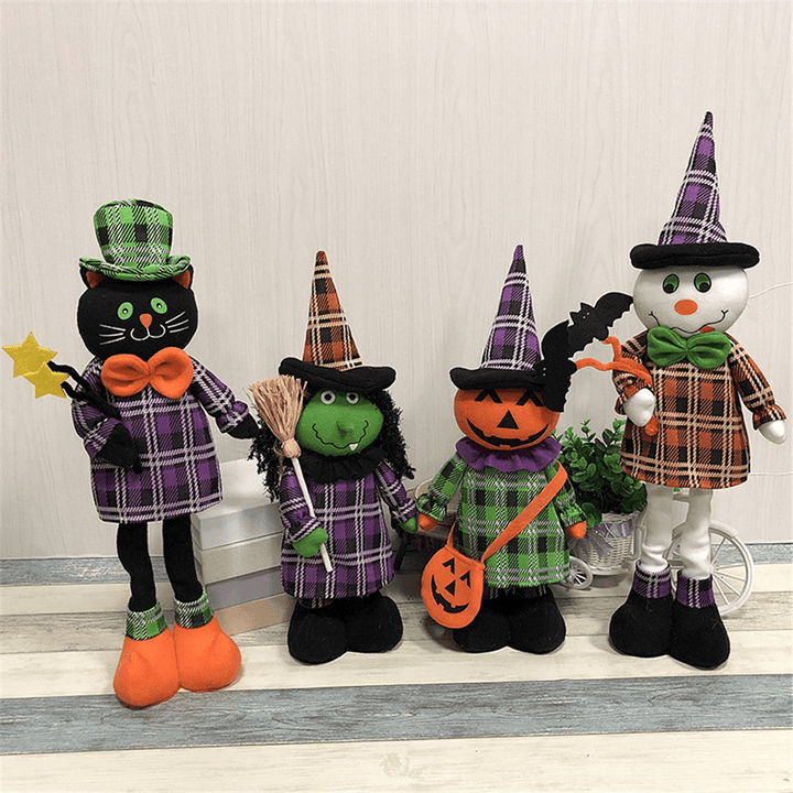 Stretchable Stuffed Plush Toy Halloween Party Cute Pumpkin Witch Decoration Toys - MRSLM