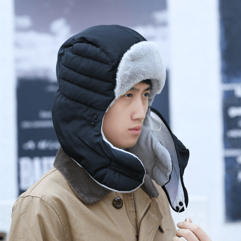 Women'S Hat Cold-Proof Hat Cycling Ear Protection Thickened Cold-Proof Warm Cotton Cap - MRSLM