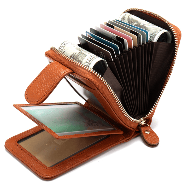 Trifold Genuine Leather Wallet Purse Casual Card Holder - MRSLM