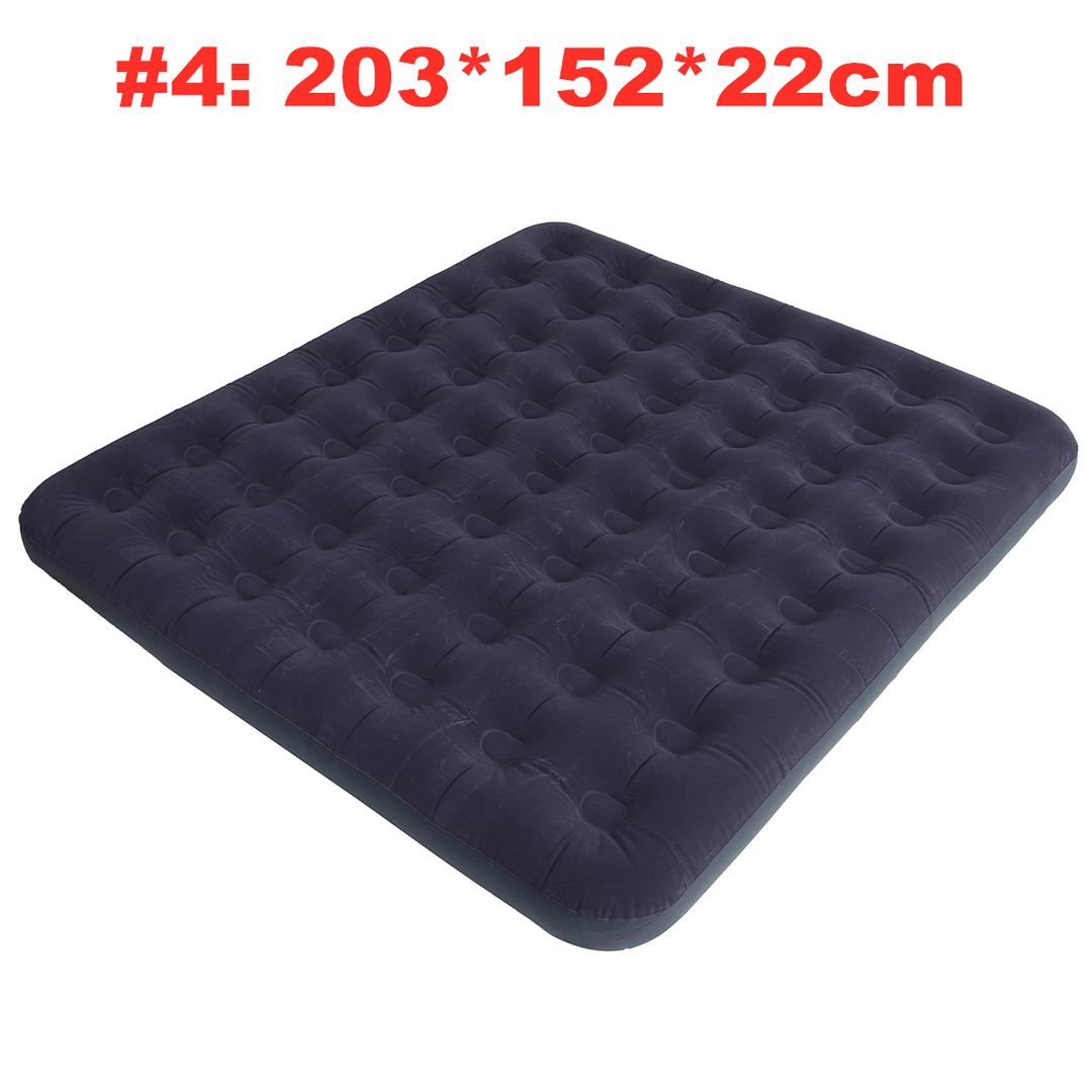 PVC Inflatable Bed Inflatable Mattress Air Mattress Bed Single Double Wide Soft Mattress Comfortable Outdoor Home - MRSLM