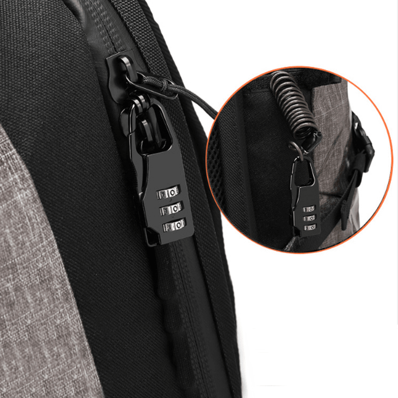 OZUKO 15.6 Inch Waterproof Backpack Laptop Bag Reflective Password Lock Camping Travel Shoulder Bag - MRSLM