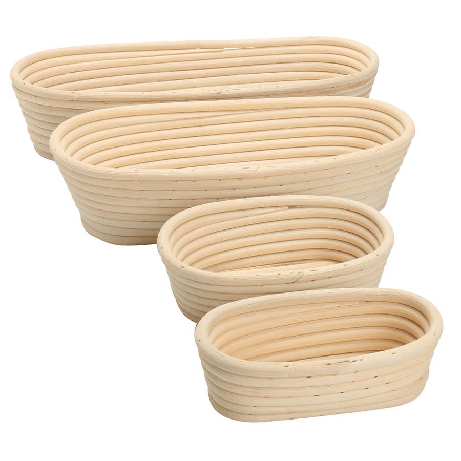 Long Oval Banneton Bread Dough Proofing Rattan Brotform Storage Baskets Loaf Proving Rising 4 Sizes - MRSLM