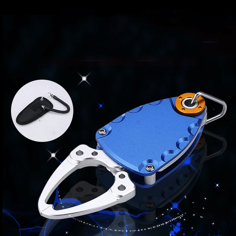 ZANLURE Space Aluminum Mini Fish Controller Outdoor Portable Fishing Pliers Fishing Trap Fishing Tools-Sliver/Black/Blue - MRSLM