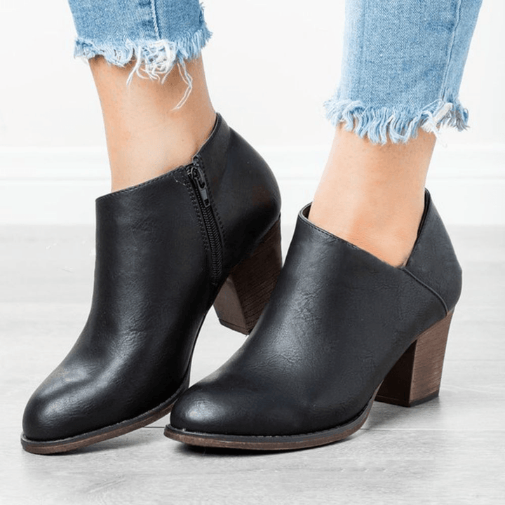 Clog High Chunky Heel Short Boots - MRSLM