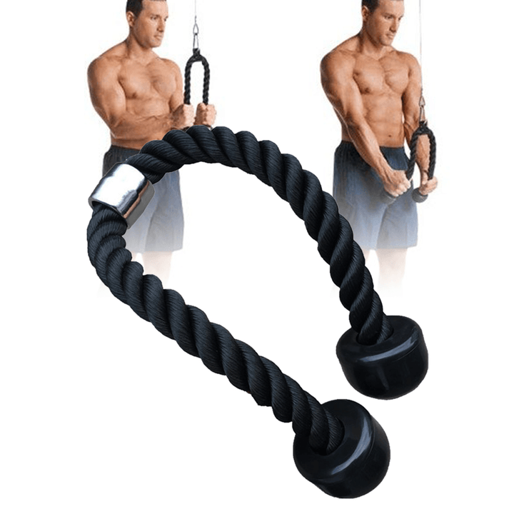 Tricep Rope Abdominal Crunches Cable Pull down Laterals Biceps Muscle Training Fitness Body Building Gym Pull Rope - MRSLM