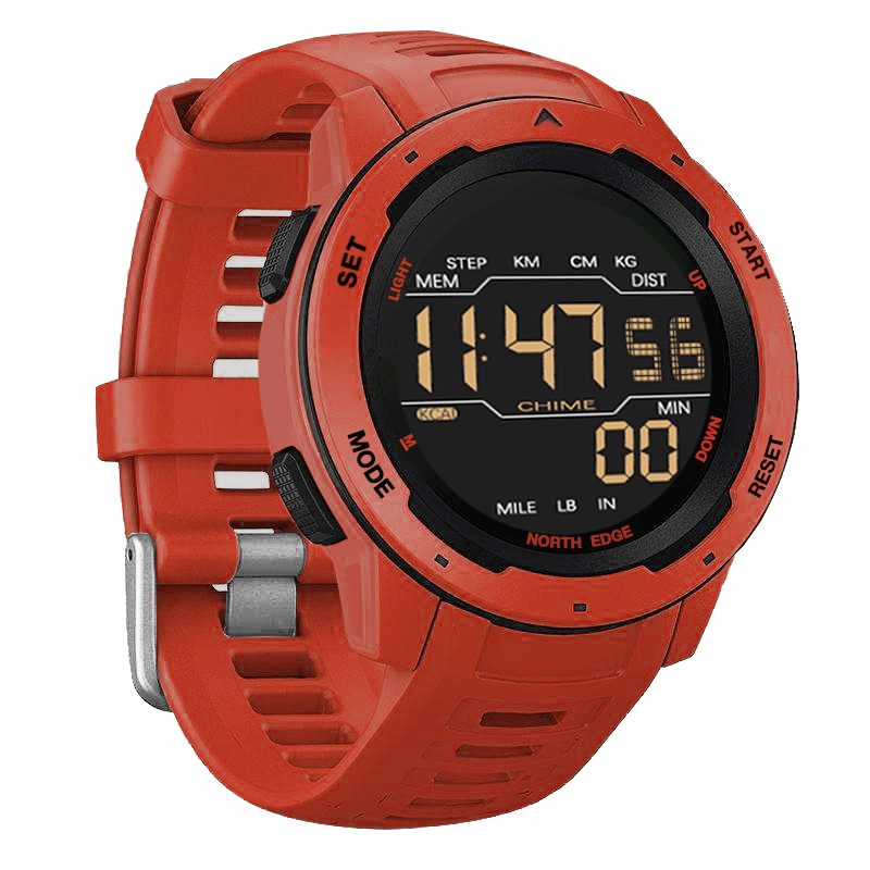 NORTH EDGE Mars Alarm Pedometer Countdown Sport Watch 50M Waterproof FSTN Screen Digital Watch - MRSLM