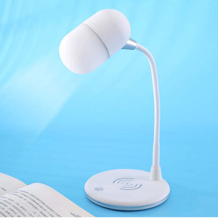 Bluetooth Speaker Wireless Charger Table Lamp Universal Fast Charging Adjustable Brightness LED Portable Desk Lamp Wireless Charger - MRSLM