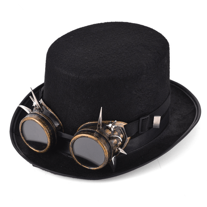 Steampunk Rivet Glasses Top Hat Goth Punk Magic Hat Retro Clothing Accessories - MRSLM