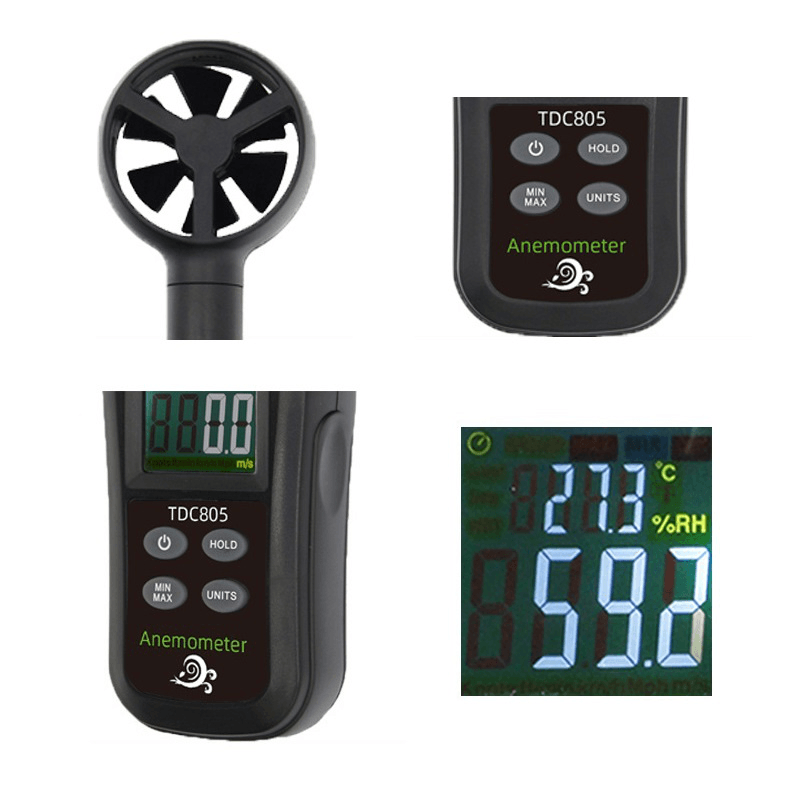 BDMETER TDC805 Handheld Digital Anemometer High-Precision Digital Wind Speed Tester Temperature Meter - MRSLM