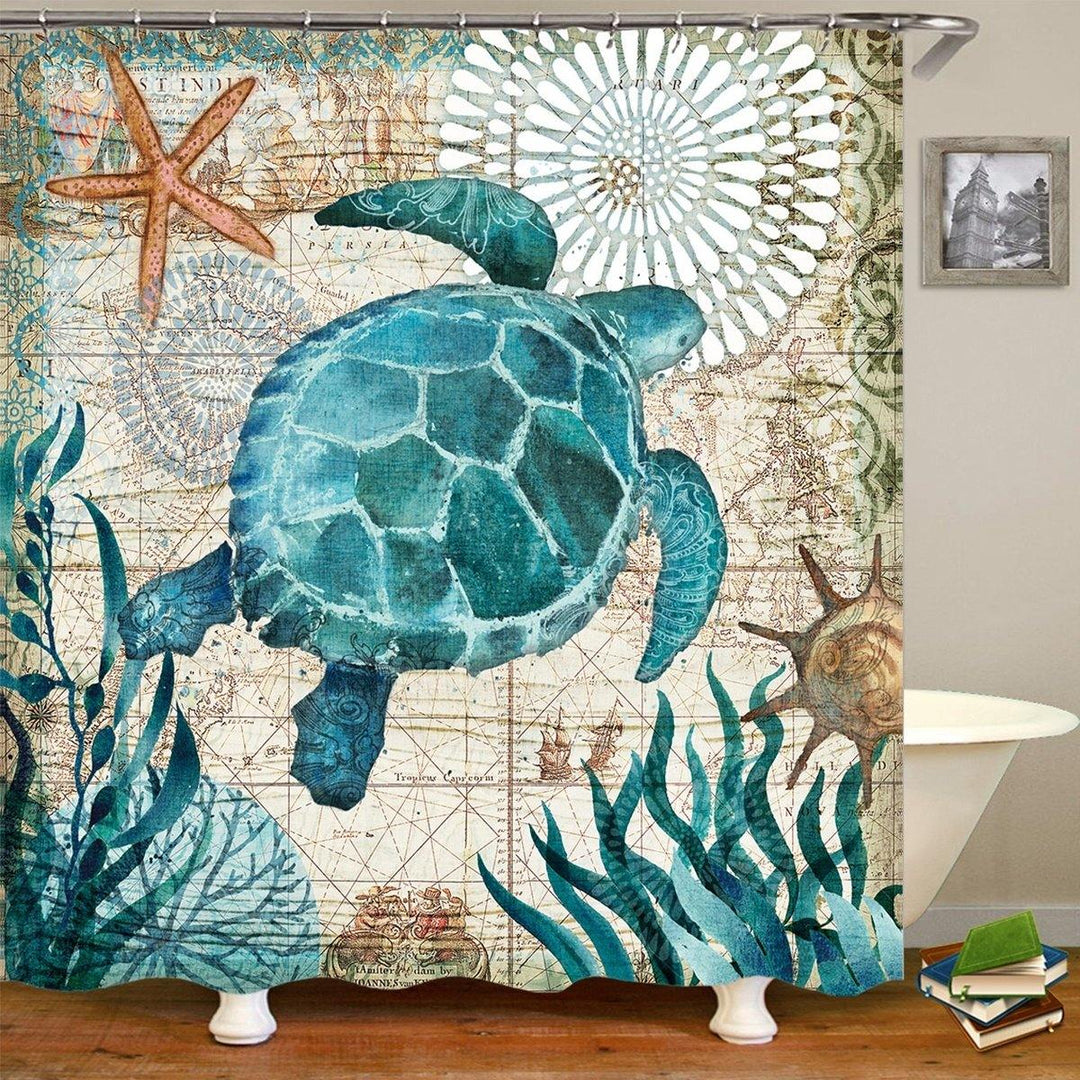 71X71" Ocean Animal 4 Types Waterproof Home Bathroom Bath Shower Curtain - MRSLM