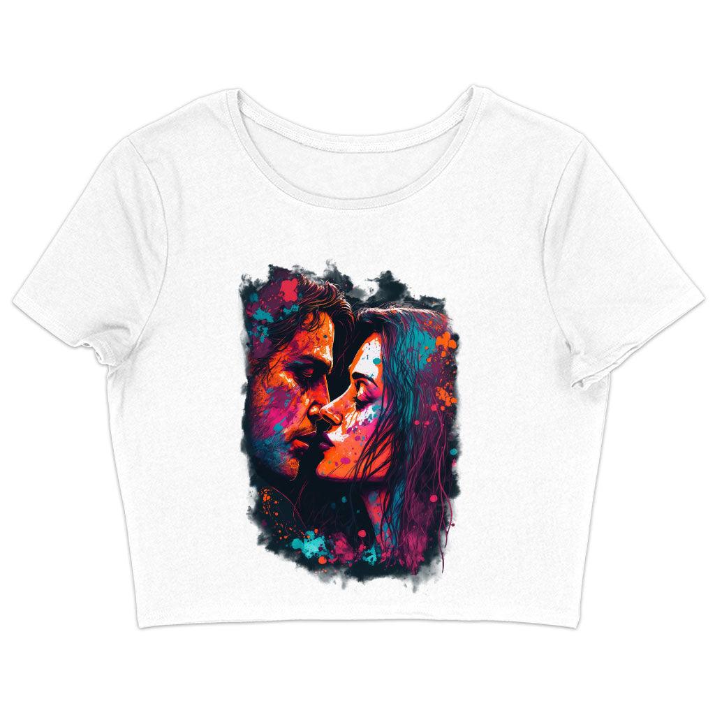 Paint Women's Cropped T-Shirt - Kiss Art Crop Top - Colorful Cropped Tee - MRSLM