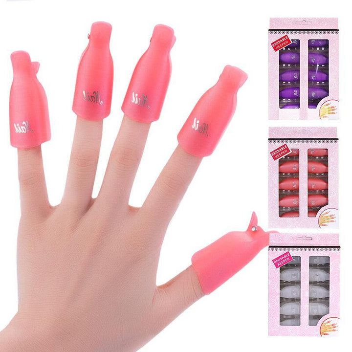 10 Pcs Nail Nail Remover Clip Nail Remover Nail Polish Remover Finger Set - MRSLM